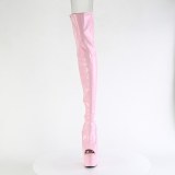 Rosa 18 cm ADORE-3011HWR Hologramm overkneestiefel peeptoe