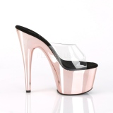 Rosa 18 cm ADORE-701 Chrome Plateau Mules Schuhe