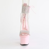Rosa 18 cm ADORE-727RS pleaser high heels mit strass knöchelmanschette