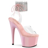 Rosa 18 cm ADORE-791-2RS pleaser high heels mit strass knöchelmanschette