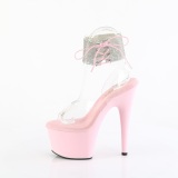 Rosa 18 cm ADORE-791-2RS pleaser high heels mit strass knöchelmanschette