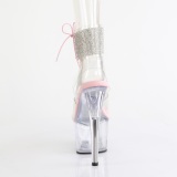 Rosa 18 cm ADORE-791-2RS transparente plateau high heels mit knöchelriemen