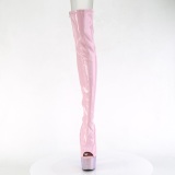 Rosa 18 cm BEJ-3011-7 Hologramm poledance overknee lackstiefel