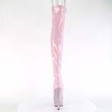 Rosa 18 cm BEJ-3011-7 Hologramm poledance overknee lackstiefel