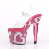 Rosa 18 cm LOVESICK-708HEART Damenschuhe mit Glitzersteine