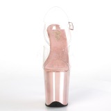 Rosa 20 cm FLAMINGO-808 Chrome Plateau High Heels