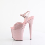 Rosa 20 cm FLAMINGO-809GP glitter plateau high heels