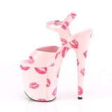 Rosa 20 cm FLAMINGO-809KISSES pleaser high heels mit plateau