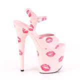 Rosa 20 cm FLAMINGO-809KISSES pleaser high heels mit plateau