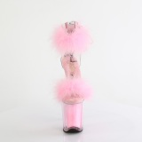 Rosa 20 cm FLAMINGO-824F exotic pole sandaletten mit federn