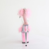 Rosa 20 cm FLAMINGO-824F exotic pole sandaletten mit federn