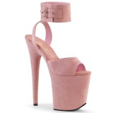 Rosa 20 cm FLAMINGO-891 velour plateau high heels