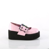 Rosa 7,5 cm CREEPER-230 maryjane creepers - plateauschuhe mit schnalle