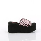 Rosa 9 cm DemoniaCult FUNN-13 emo gothic plattform mules