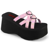 Rosa 9 cm DemoniaCult FUNN-15 emo gothic plattform mules