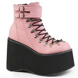 Rosa Kunstleder 11,5 cm KERA-21 lolita stiefeletten mit wedge plateau