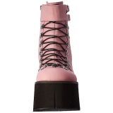 Rosa Kunstleder 11,5 cm KERA-21 lolita stiefeletten mit wedge plateau