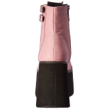 Rosa Kunstleder 11,5 cm KERA-21 lolita stiefeletten mit wedge plateau