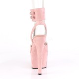 Rosa Kunstleder 18 cm ADORE-791FS pleaser high heels mit knöchelriemen