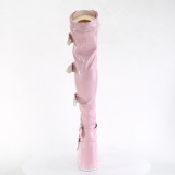Rosa Lackleder 13 cm CAMEL-305 overknee stiefel mit schnrung