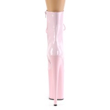 Rosa Lackleder 23 cm INFINITY-1020 schnürstiefelette high heels - extreme plateaustiefeletten