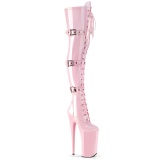 Rosa Lackleder 25,5 cm BEYOND-3028 overknee high heels - extreme overknee stiefel