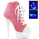 Rosa Neon 15 cm DELIGHT-600SK-02 Leinenstoff high heels chucks