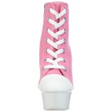 Rosa Neon 15 cm DELIGHT-600SK-02 Leinenstoff high heels chucks