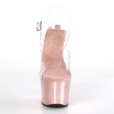 Rosa Transparent 18 cm SKY-308 Plateau High Heels