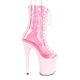 Rosa Transparent 20 cm FLAMINGO-800-34 pole dance stiefeletten