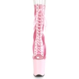 Rosa Transparent 20 cm FLAMINGO-800-34 pole dance stiefeletten