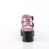 Rosa blockabsatz 7 cm DemoniaCult BRATTY-07 chunky heel plateau sandaletten