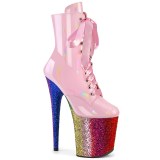 Rosa glitter 20 cm FLAMINGO-1020HG exotic pole dance stiefeletten