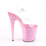 Rosa glitter 20 cm FLAMINGO-808CF pole dance high heels schuhe