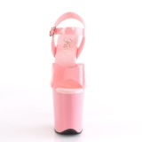 Rosa high heels 20 cm FLAMINGO-808N JELLY-LIKE stretch material platform high heels