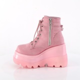 Rosa suede 11,5 cm SHAKER-52 DemoniaCult wedge plateauboots