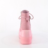 Rosa suede 11,5 cm SHAKER-52 DemoniaCult wedge plateauboots
