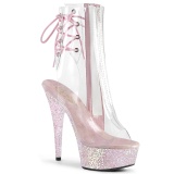 Rosa transparent 15 cm DELIGHT-1018C exotic pole dance stiefeletten