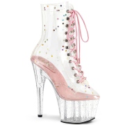 Rosa transparent 18 cm ADORE-1020C-2 exotic pole dance stiefeletten