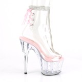 Rosa transparent 18 cm STARDUST-1018C-2RS exotic pole dance stiefeletten