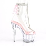 Rosa transparent 18 cm STARDUST-1018C-2RS exotic pole dance stiefeletten