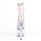 Rosa transparent 18 cm STARDUST-1018C-2RS exotic pole dance stiefeletten