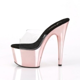 Rose 18 cm ADORE-701 Chrome Platform Mules Shoes