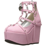 Rose Leatherette 13 cm POISON-25-2 lolita ankle boots wedge platform