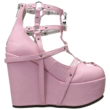 Rose Leatherette 13 cm POISON-25-2 lolita ankle boots wedge platform