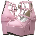 Rose Leatherette 13 cm POISON-25-2 lolita ankle boots wedge platform