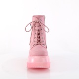 Rose faux suede 11,5 cm SHAKER-52 wedge ankle boots platform