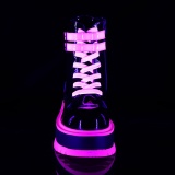 Rose neon 11,5 cm SHAKER-52 cyberpunk platform ankle boots