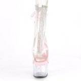 Rose transparent 18 cm STARDUST-1018C-2RS Exotic stripper ankle boots