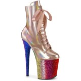 Roségold glitter 20 cm FLAMINGO-1020HG exotic pole dance stiefeletten